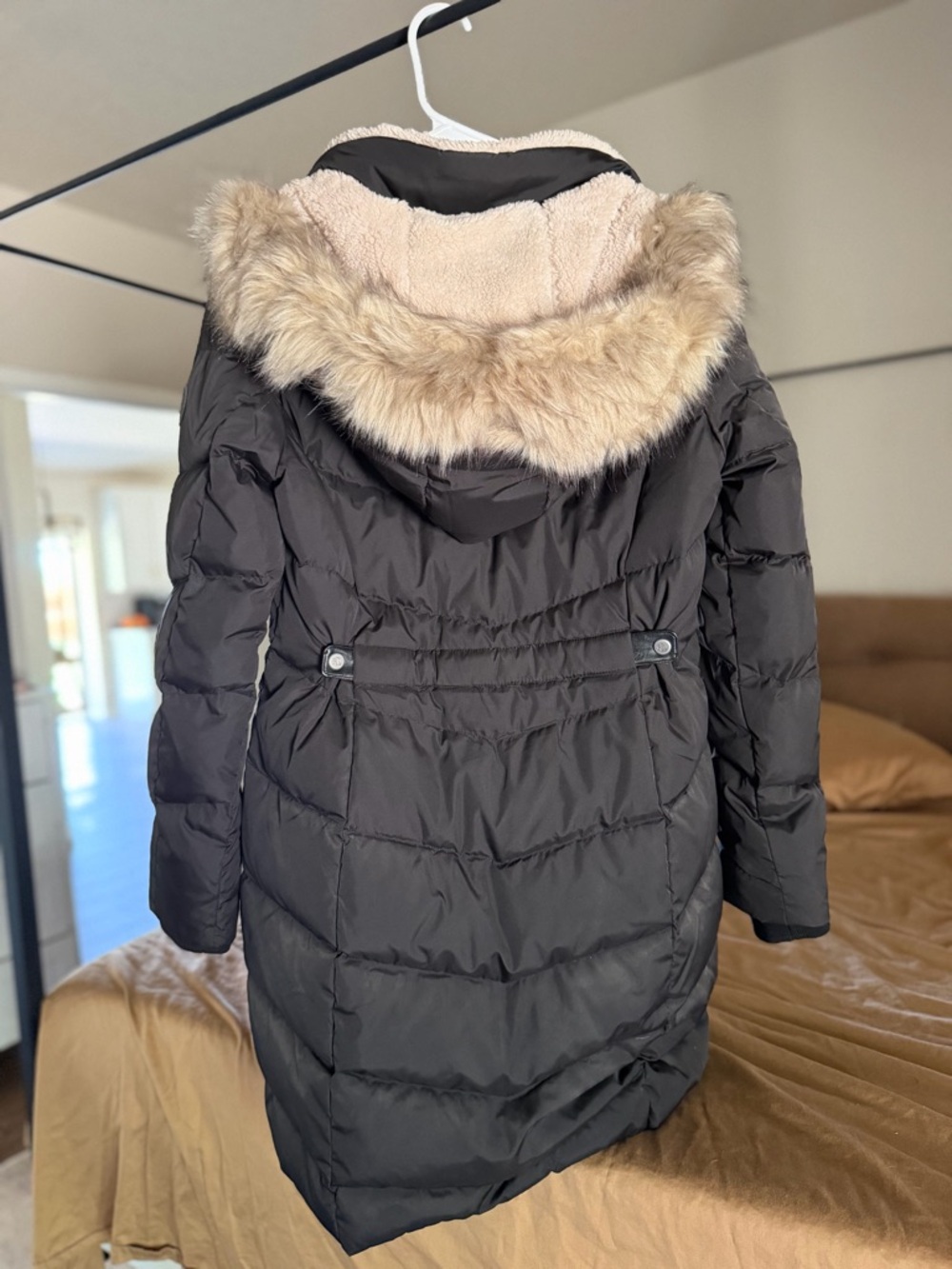 Lauren Ralph Lauren Black Quilted Down Hooded Long Puffer 🧥 ✨